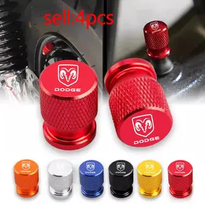 4pcs Universal Aluminum Alloy Car Tire Valve Cap Dust Cover, Tyre Caps, Fits Dodge Durango RAM 1500 Charger Caliber Journey Demon Nitro Challenger