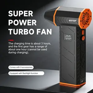 Electric Air Duster with Flashlight , Portable Cordless Leaf Blower Turbo Fan & High-Speed Blower, Multi-Use 10,000mAh Jet Fan , For Cleaning,camping,Outdoors