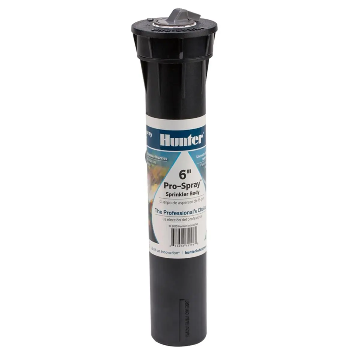 Hunter 6 in. Pro-Spray Pop-Up Garden Head Sprinkler, 0.5 in. Inlet, 2.25 in. & 6 in. Height Options, Check Valve Option, Directional Flush Plug, Interchangeable Components, Chemical- & Chlorine-Resistant, 706 Sq. Ft. Coverage, Spray Nozzle Watering Equipm