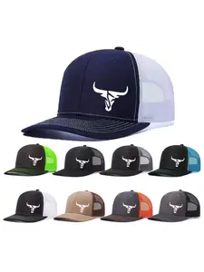 Unisex Baseball Cap with Bull Head Design, Adjustable Trucker Style, Breathable Mesh Material, Ideal for Men & Women, All-Season Wear, Trucker Hat
