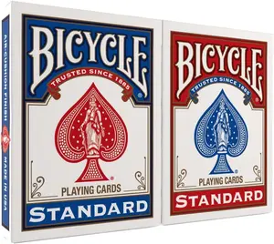 Standard Playing Cards, Standard Poker Size Deck of Cards, Red & Blue (2 Pack), Classic Cards for Poker, Blackjack, Family Game Night & Card Games, Fun for All Ages