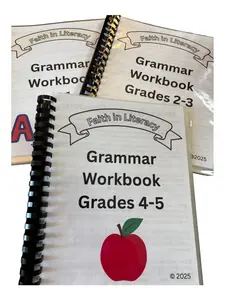 Faith in Literacy Grammar Skills Practice Books for Grades K-5 Levels 1, 2, & 3 Engaging Workbooks for Grammar Skills & Writing Development, Soft Cover