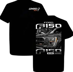 Ford F150 Coyote 5.0 engine graphic t-shirt for truck enthusiasts-men's black pickup truck tee-automotive fan apparel-premium short sleeve cotton shirt with iconic design 2EN