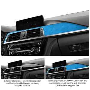 For BMW 3 Series F30/F31/F32/F33/F34/F36/3GT (2012-2020) Control Panel Decor Stickers (2-Piece), Decal for cars - Car Interior Decor, Auto Accessories, Crafted from Alcantara, Scratch-Proof, Convenient Installation