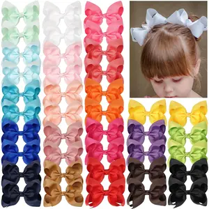 40 count 4.5" Hair Bows  Clips, Grosgrain Ribbon Girls Bows Clips Barrettes Hair Accessories for  Girls   Teens (4.5inch,20 Colors in Pairs)