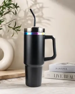 KQP Custom Laser Engraved Leakproof Insulated Tumbler Water Bottle, Personalized Name Drinkware with Metal Straw & Cleaner, Portable Reusable Kitchenware for Everyday Use