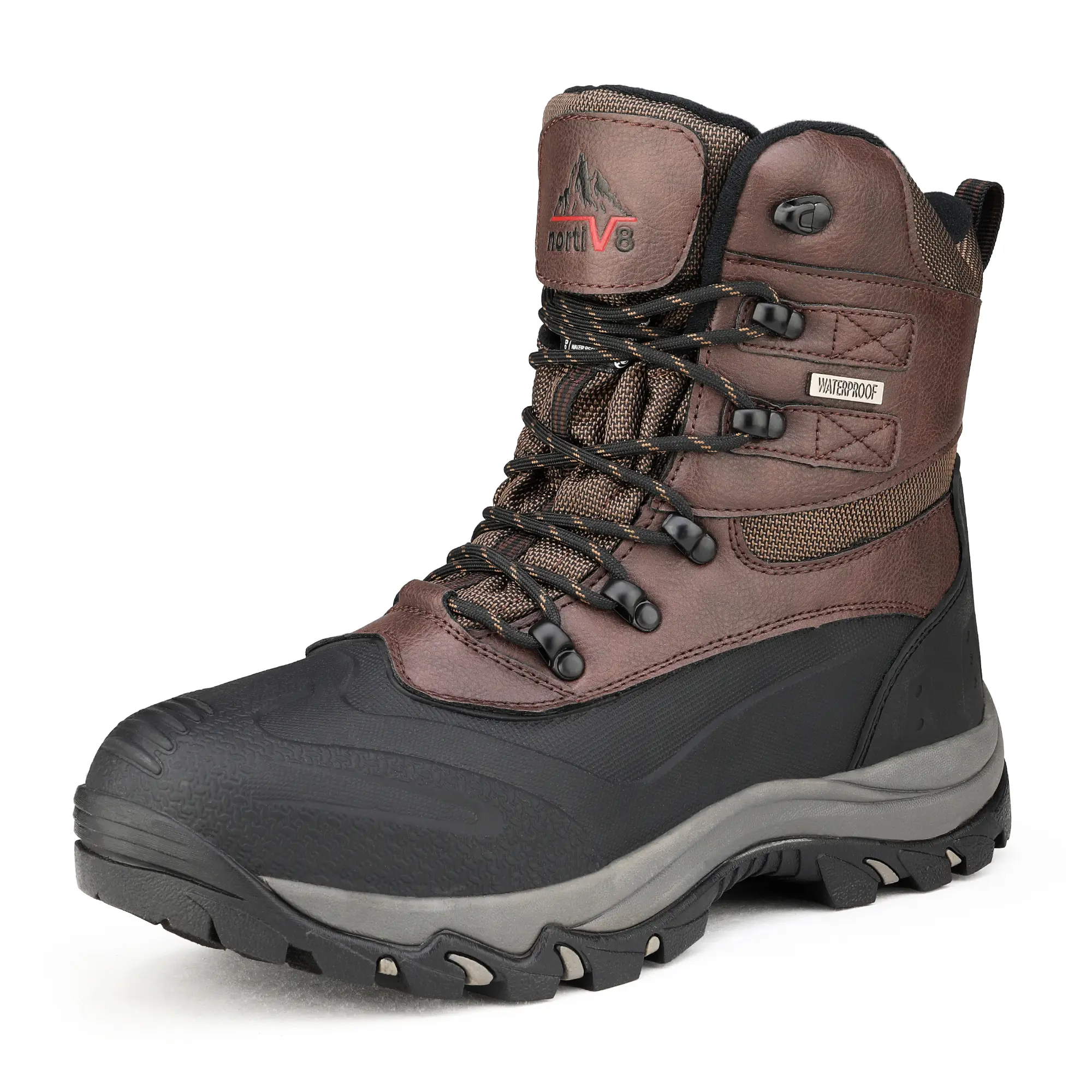 NORTIV 8 Men's Winter Snow Boots, Waterproof Insulated Ankle Footwear with 3M Thinsulate and Rubber Traction Sole, Footwear Boot, Waterproof Ankle Boot