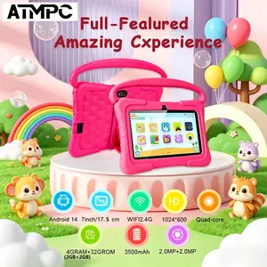 7-Inch Kids Tablet, Quad-Core Android 14.0, 2GB RAM 32GB ROM, 1024x600 Resolution, Dual Cameras, WiFi 6, Bluetooth, Parental Control