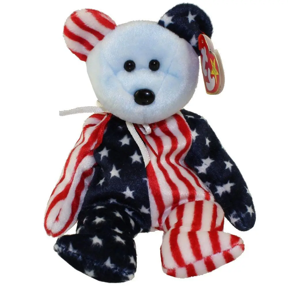 TY Beanie Baby - SPANGLE the Bear (Blue Head Version) (8.5 inch) (1999) MWMTs