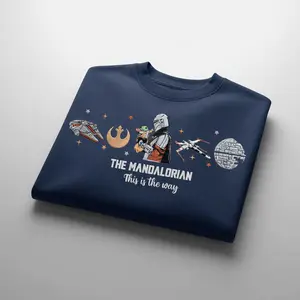 EMBROIDERD Grogu Sweatshirt Hoodie, Star This Is The Way Shirt, Family Trip Shirt, Father's Day Gift Tee