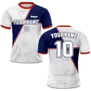 2025 Custom Soccer Jersey with Personalized Team Name & Number  Team Uniform Sublimation Red Blue Customized Jersey