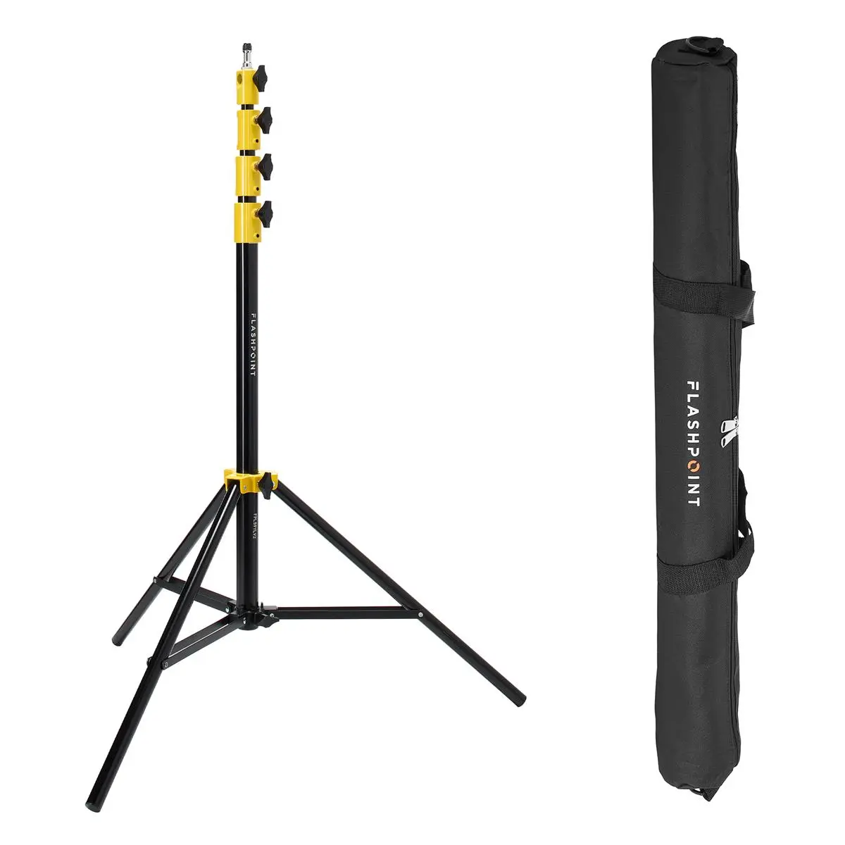 Glow EZ Lock 24x36" Quick Strip Rectangular Bowens Mount Softbox Lighting Kit with External Bundle Flashpoint Pro Heavy-Duty Air-Cushioned Light Stand (Yellow, 9.5')