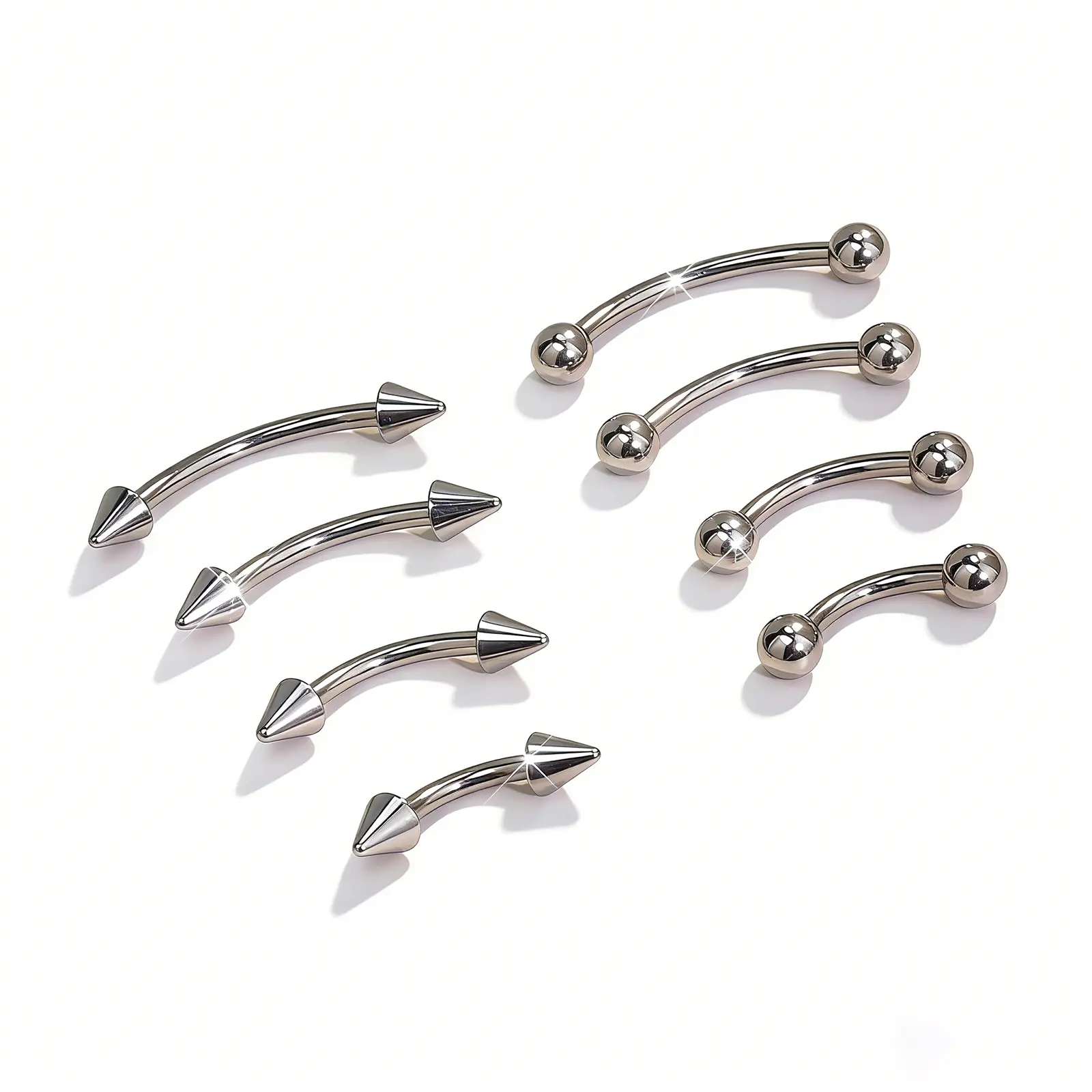 Eyebrow Piercing Jewelry Surgical Steel Curved Barbell Tiny Eyebrow Ring Vertical Labret Lip Jewelry Ear Rook Navel Small Belly Button Ring for Women Men 16g 6mm/8mm/10mm/12mm Nose Expanders Nose Cuff, Nose Piercing, Body-Safe Piercing Jewelry