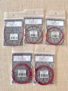ChiaoGoo | Twist Lace Interchangeable | Red Cable for Large Knitting Needles (Multiple Sizes)