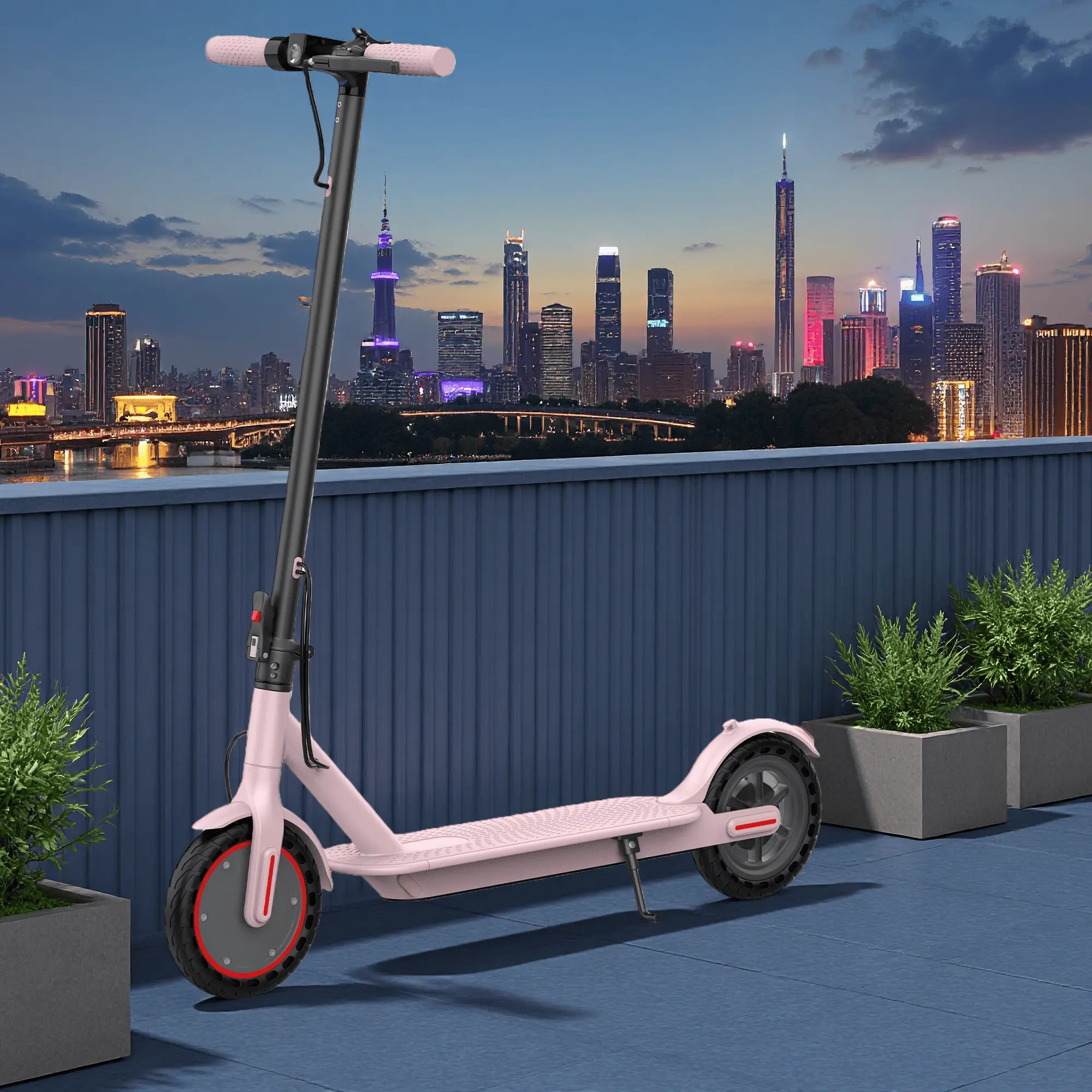 Pretty in different colors & Powerful: 350W motor, 8.5" anti-skid solid tires. Your chic and reliable electric scooter for a smooth, puncture-proof ride..SummerWins,Father's Day Gife