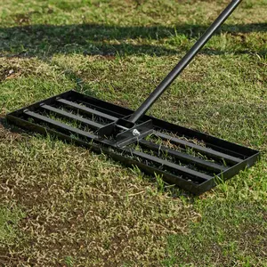 Sakerplus 30x10 Inch Lawn Leveling Rake with 73 Inch Stainless Steel Handle Heavy Duty Tool for Lawn Garden Farm Efficient and Durable Labor-Saving Design Home