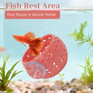 New Arrival Fish Rest Room Cave Rest Room with Suction Cups Hidden Aquarium Plastic Aquatic Tank Decorations, Fish Tank Accessories