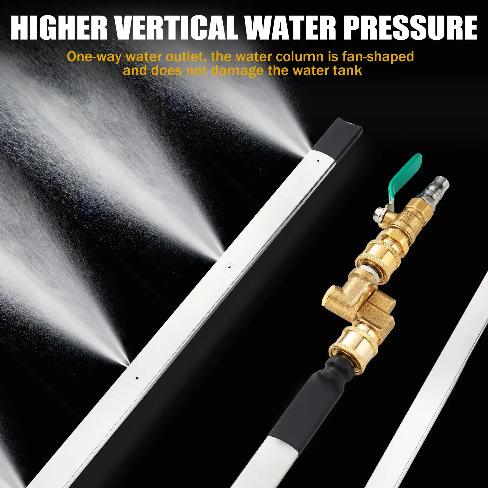 Radiator Cleaning Wand with Air Pipe Quick Connector, 4500 PSI 24'' High Pressure Radiator Cleaning Tool, Quick Water Tank Cleaner for Household Cars Trucks SUV RV (no Switch)
