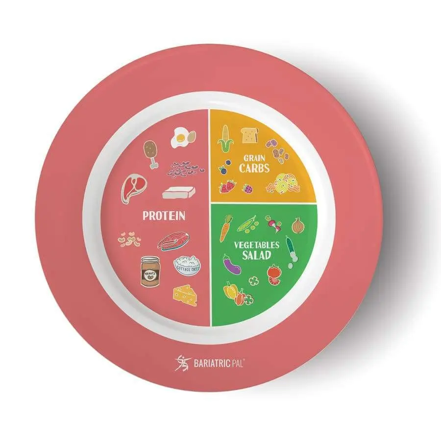 Bariatric Portion Control Plate by BariatricPal 2.0 - Pink (Gift)