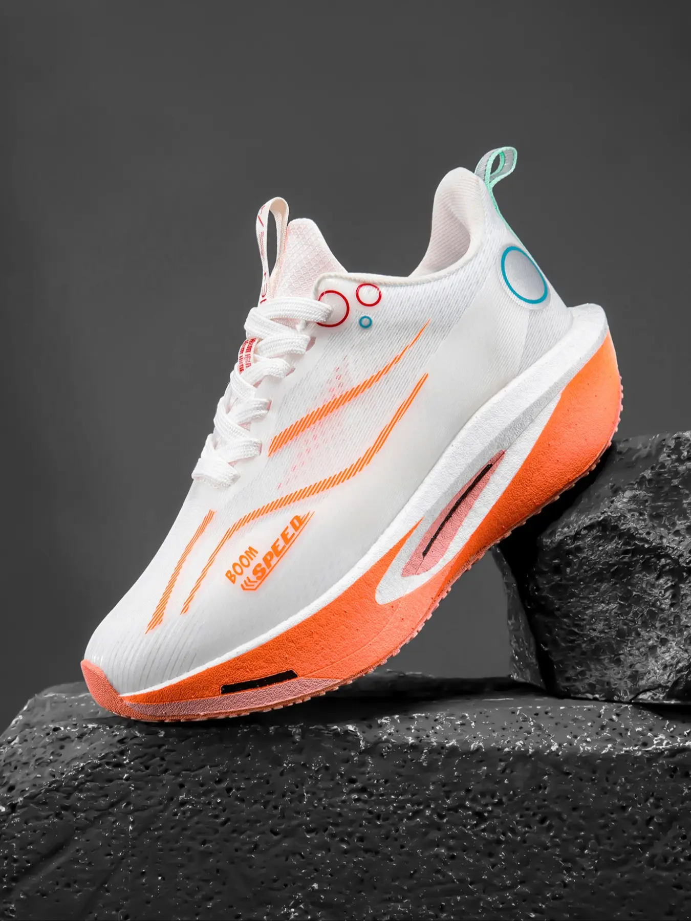 Unisex Colorblock Sporty Athletic Running Shoes, Sports Running Shoes, Carbon Board Shock Absorption, Anti-Slip Durable, Lightweight Comfortable, Ombre Pattern, All Seasons, Running Sports Footwear, Running Sneakers