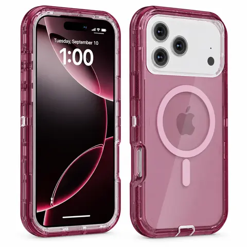 3 in 1 Clear Magnetic Phone Case for iPhone 18 Pro Max17/16/15/14/13/12,Compatible with MagSafe,Military Grade Anti-Drop,Dual Layer Transparent Protection Cover