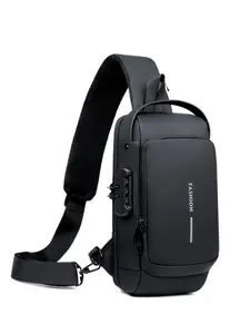 Men's Crossbody Shoulder Bag, Multi-Functional Chest Sling Bag with Password Lock, Water-Resistant, Adjustable Strap, Casual Everyday Accessory, Waterproof Belt Bag
