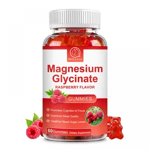 Magnesium Glycinate Gummies 500mg - Magnesium Supplement for Calm Mood, Heart Health & Stress Relief  - Gluten Free & Vegan - 60 Gummies