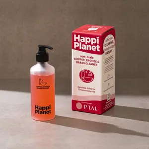 Instant Copper & Brass Cleaning Gel | PTAL x Happi Planet Tarnish Remover for Stains & Oxidation | Plant based, Non-toxic | 10 fl oz