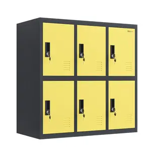 6 Door Metal Office Storage Locker Cabinet with Keys, Storage for Gym, School and Home