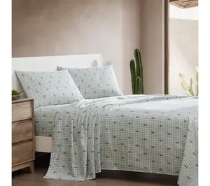 Wrangler Cactus Gingham Green King Microfiber Sheet Set