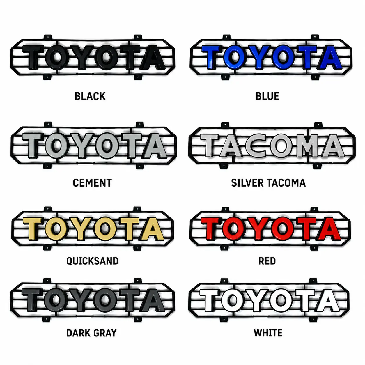 Grille Letters for 2016-2024 Tacoma TRD Pro Style Grill Colors