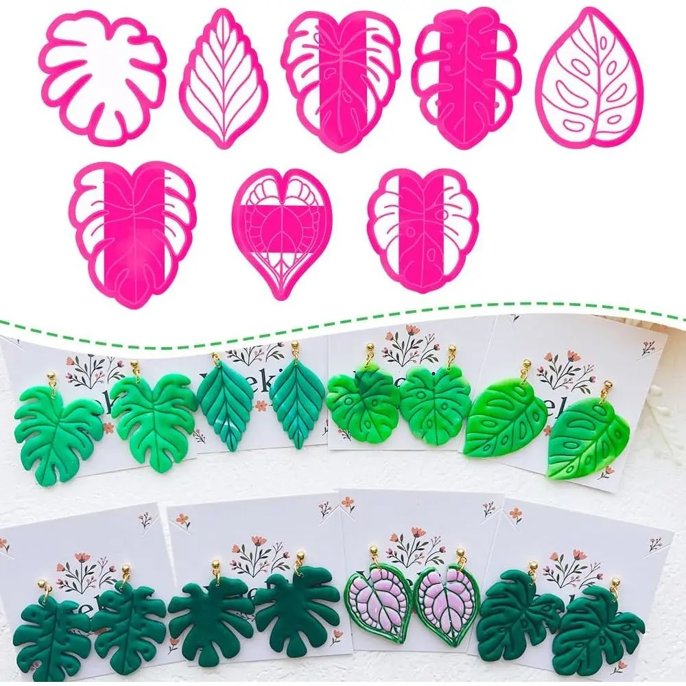 Leaf Shape Polymer Clay Cutters Set Molds for Polymer Clay Botanical Clay Earring Tools