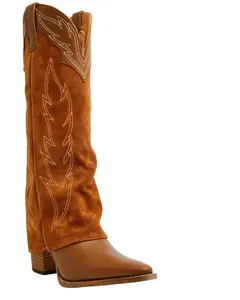 Dingo Women's Wild Horses Tall Western Boot Snip Toe - Di2280-Brn