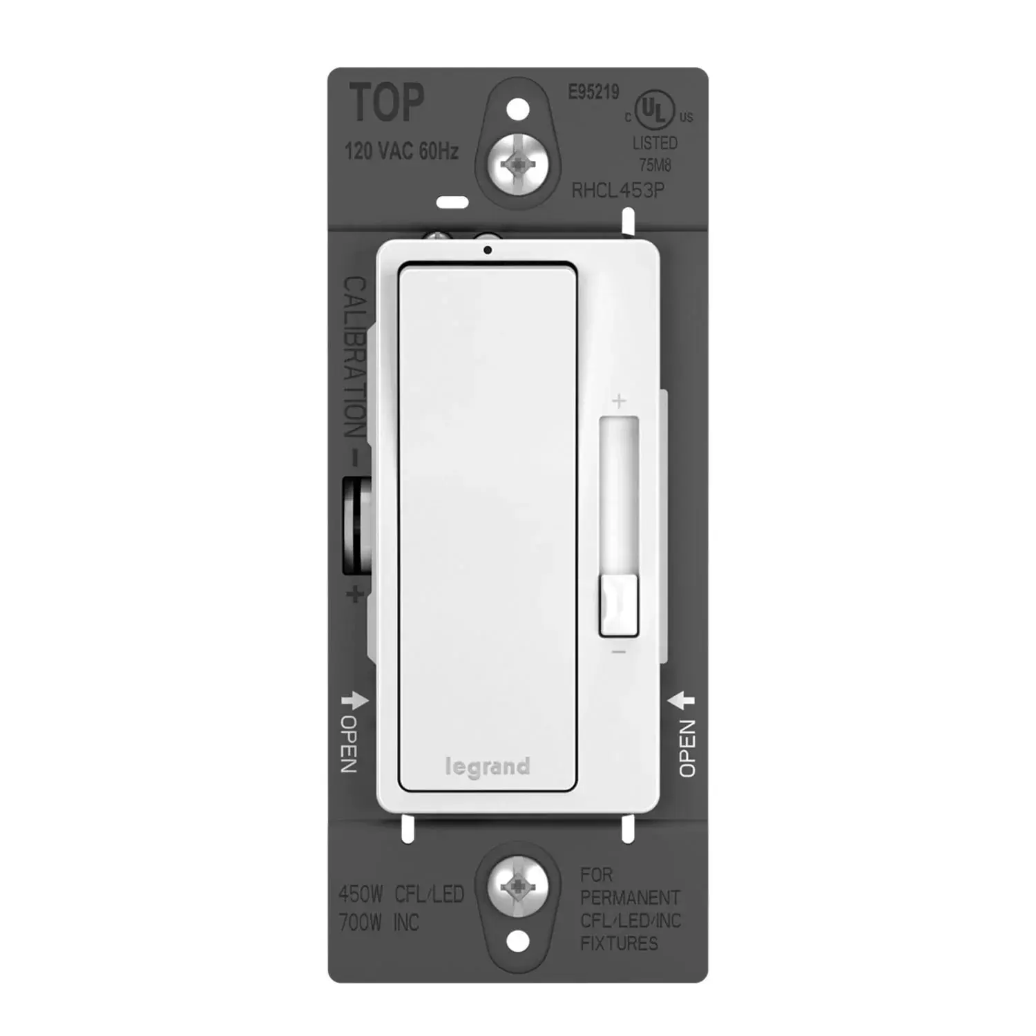 Legrand RHCL453PW radiant Dimmer, 450W LED, Single-Pole/3-Way, White