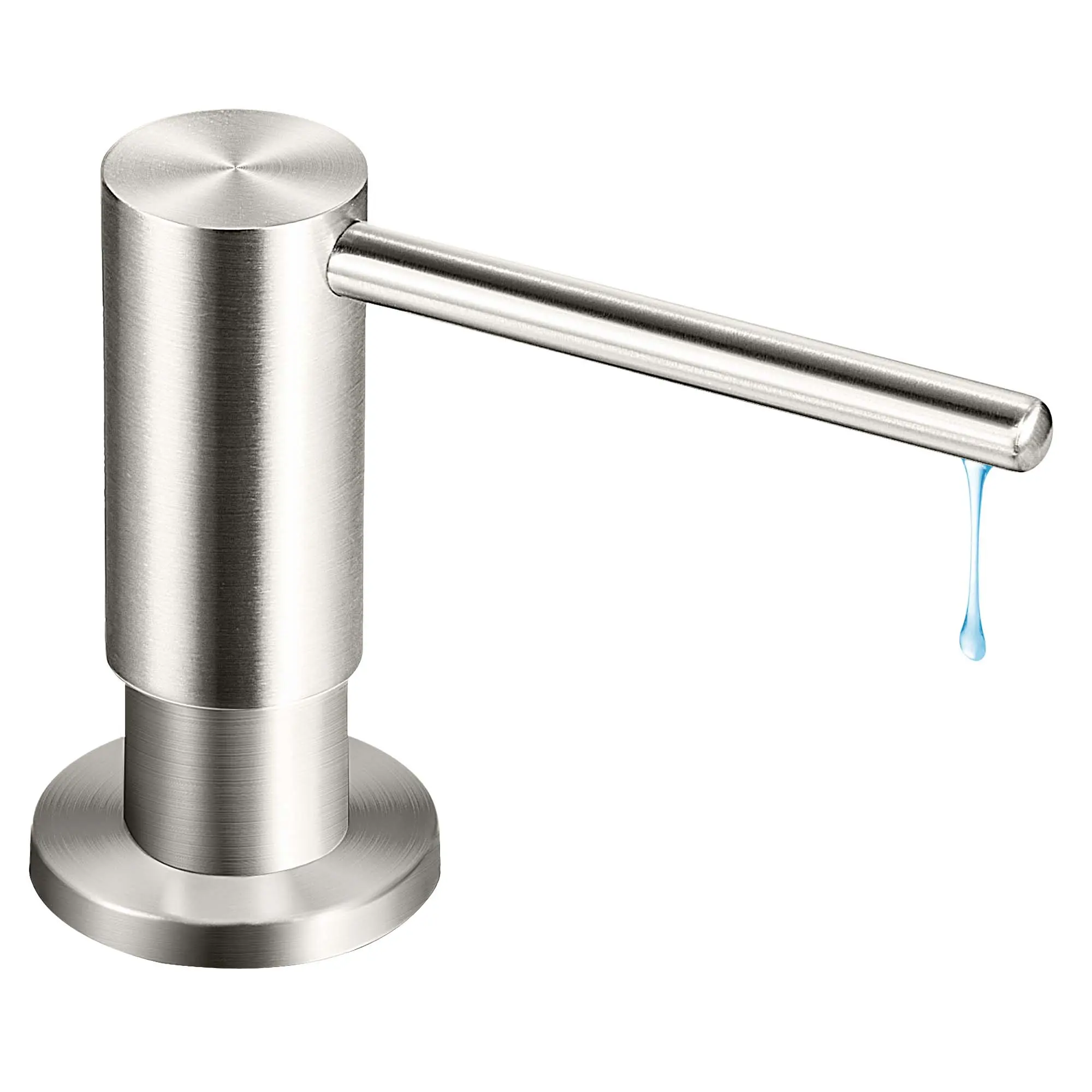 Yofidra Soap Dispenser for Kitchen Sink: Built in Sink Soap Dispenser Pump, Brushed Nickel Stainless Steel Sink Soap Dispenser with 47” Tube Kit Fit for Kitchen Bathroom in Counter Sliver Black Colour