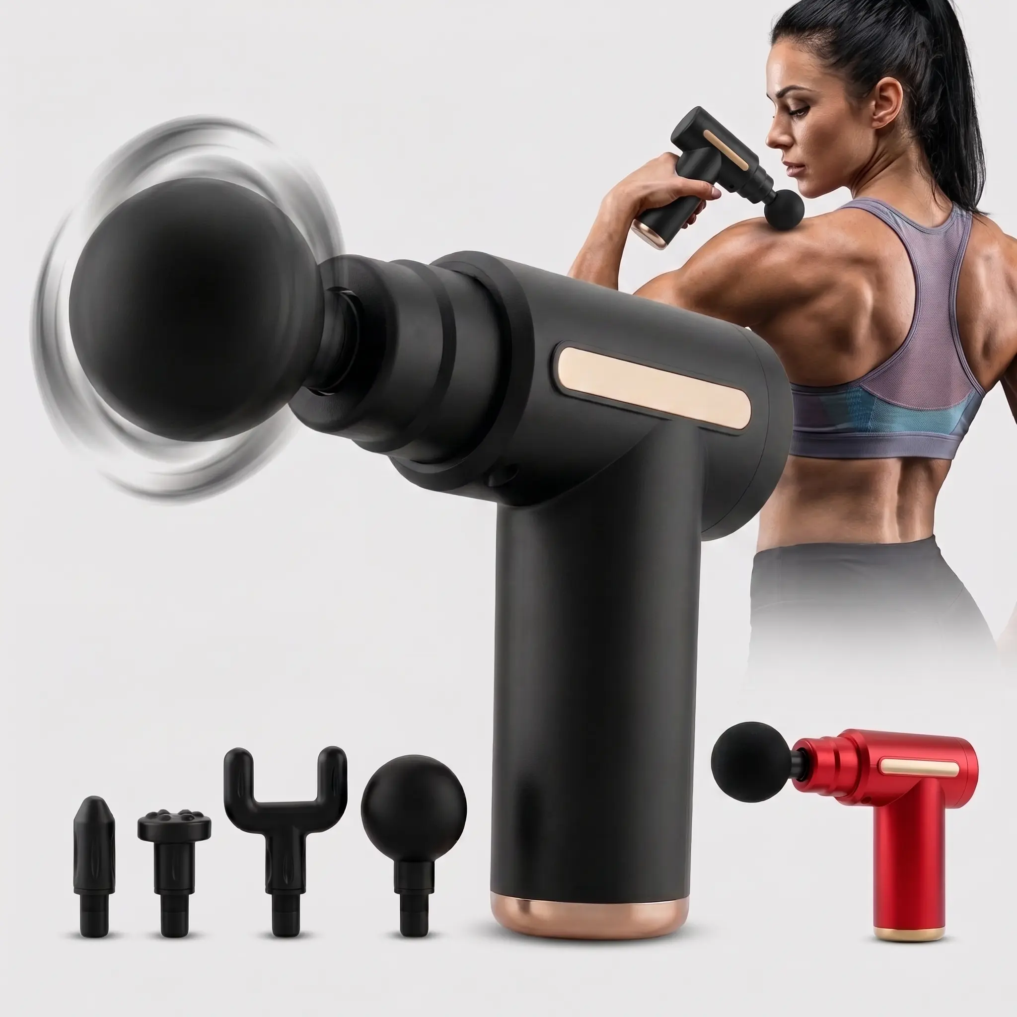 Mini Massage Gun for Deep Tissue, Silent and Compact Percussion Massager for Full Body Tension Release with 4 Interchangeable Heads, Beauty Products, Bullet, Multiple, 25W Motor, 4 Heads, Gift, Daily, Muscle Massagers, Type-C Charge, Deep Relief, 4 Interc