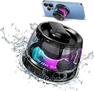 Edifier G200 Magnetic Bluetooth Speaker, 5W Mini Speakers Wireless with Bluetooth 5.3, RGB Light, Game Mode, 7H Playtime, Portable Phone Stand for iPhone, Travel, Golf Cart - Black