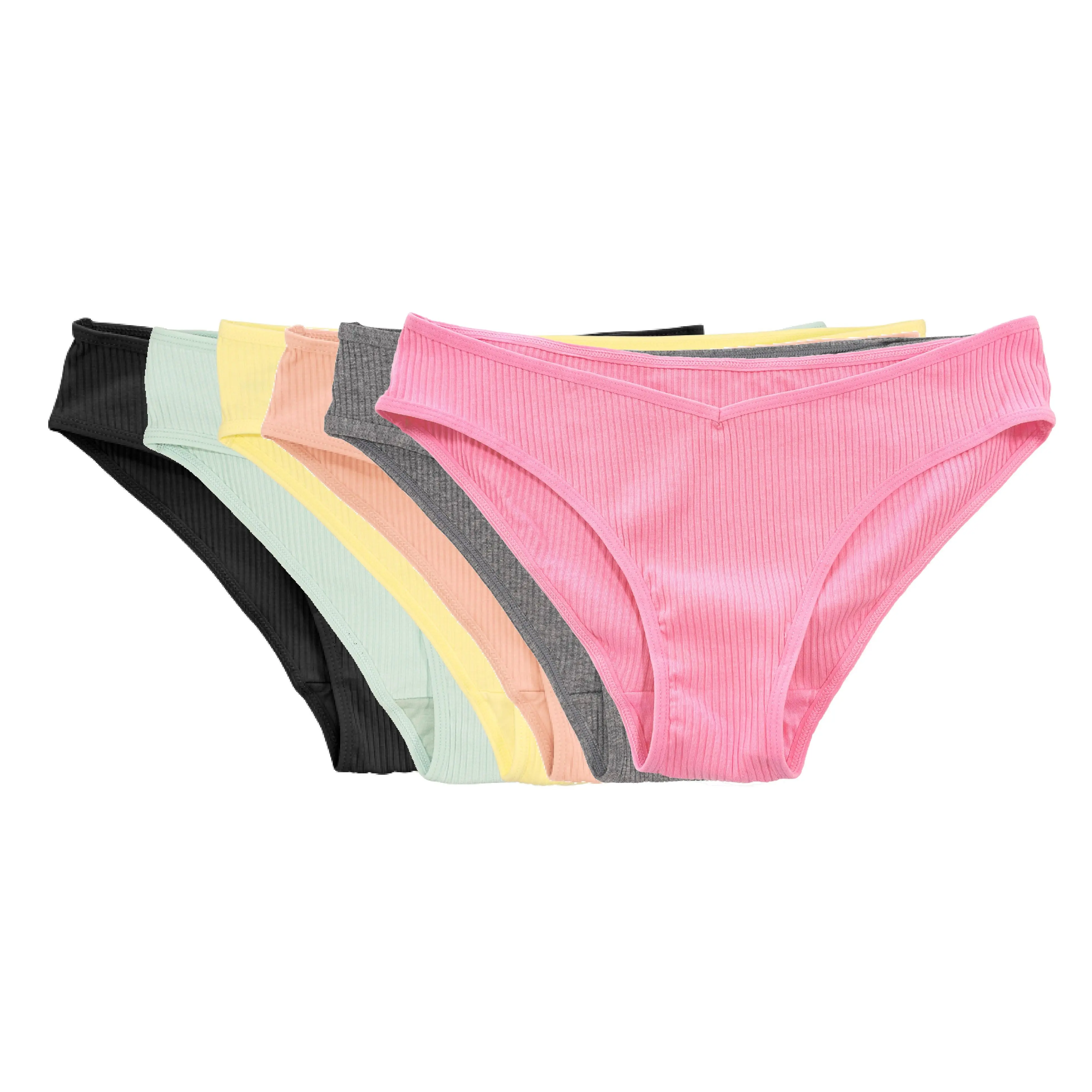 Cotton Rib Bikini Surprise 6 Pack, XS-2X