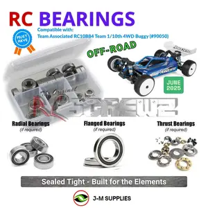 RCScrewZ Rubber Shielded Bearing Kit asc159r for Team Associated RC10B84 Team Kit 1/10 Electric 4WD Off-Road Buggy (#90050, #ASC90050) | SET