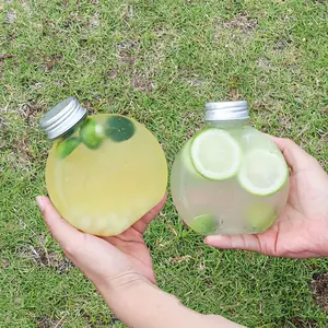 15pcs 10.14oz Round Plastic Disposable Bottles With Lids, Transparent Beverage Cups For Milk Tea, Juice, Water, Portable Drink Containers For Outdoor Camping Travel