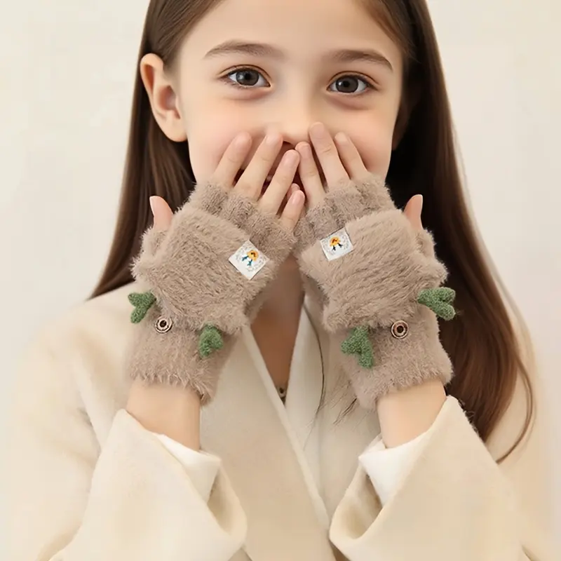 KN【Khaki】Deer horn flap gloves
