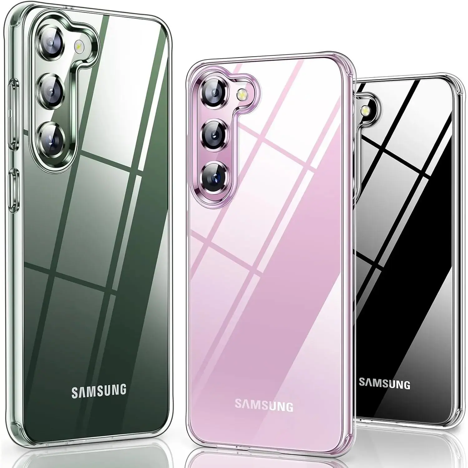 Entronix Clear Case for Galaxy S22, Crystal Clear Transparent Bumper Cover Cellphone Smartphone Dustproof Handle