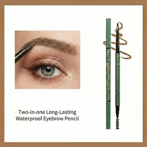 Double-ended Eyebrow Pencil Long Lasting Brow Styling Brush for Natural Dark Brown Hair Versatile Color Waterproof Sweat-proof Makeup Tool