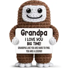 Funny Crochet Bigfoot Grandpa Gift, Amigurumi, Father's Day Birthday Present, Handmade Easter Decoration Filler, From Grandchildren