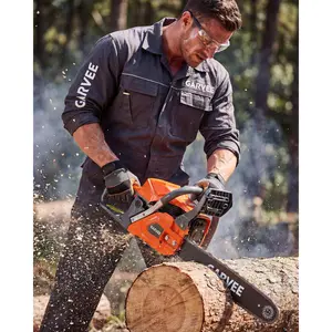Gas Powered Chainsaw 52cc/58cc 2-Stroke, Features Automatic Chain Lubrication & Quick Start, Ergonomic Handle for Heavy-Duty Tree Trimming and Land Clearing