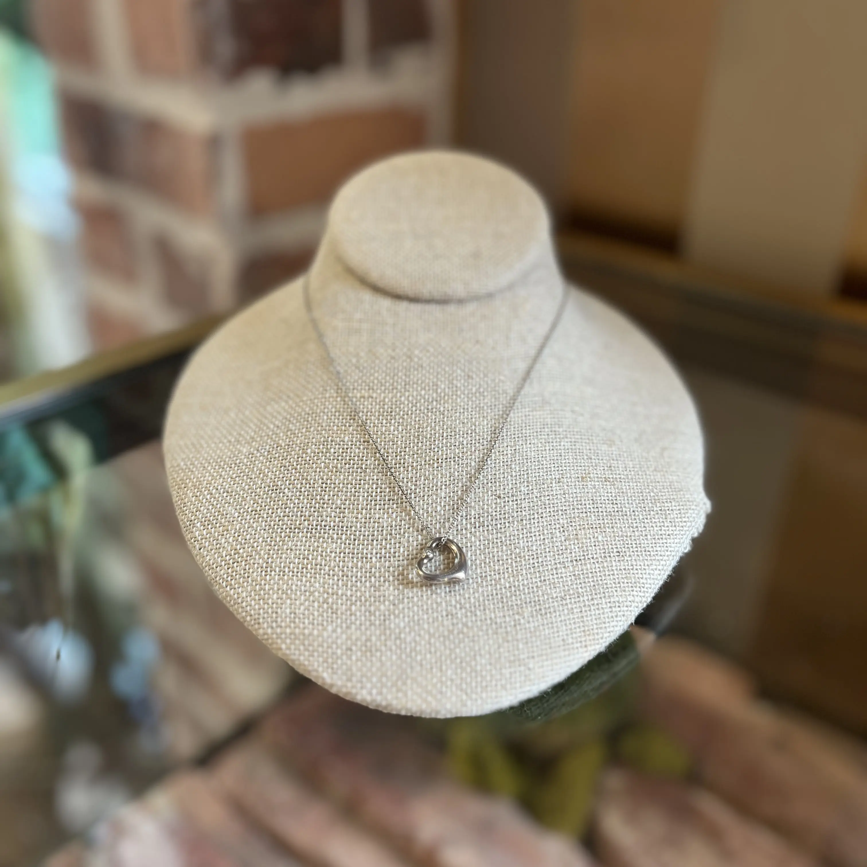 Pre-owned TIFFANY&CO Sterling Silver Elsa Peretti Open Heart Necklace