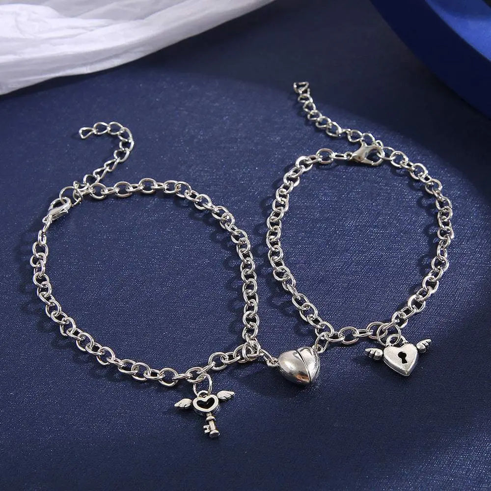 Pair Of Magnet Lock Bracelets