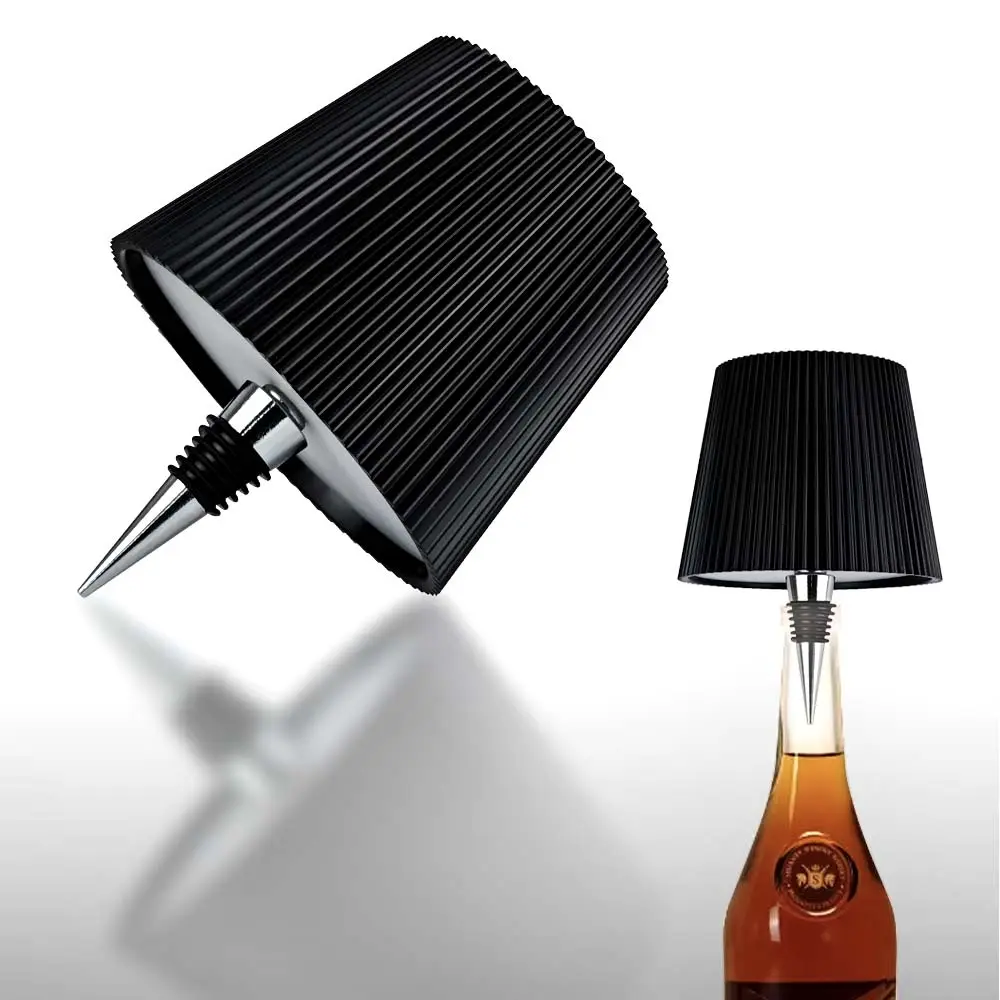 Wireless Rechargeable LED Bottle Lamp Head - Touch Light Dimmable, Sleek Luxurious Minimalist Modern Home Decor Light, Table Lamp for Home Bar, Outdoor Use Lighting Modes Adjustable Usb Power Lamp