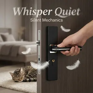 Obsidian Guardian Matte Dual Bolt Entry Door Lock, Extreme Quiet Anti-Blast, Modern Minimalist Home Security Upgrade, Double Safety Lock
