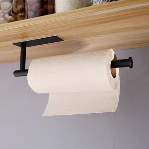 Paper Towel Holder, Self-Adhesive Paper Towel Holder Under Cabinet for Kitchen, No Drill Wall Mount-SUS304 Stainless Steel, Space-Saving, Easy Installation for Kitchen, RV & Bathroom-13.2’’ Towel Rack for Rolls, Plastic Wrap & More